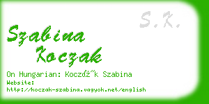 szabina koczak business card
